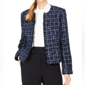 CALVIN KLEIN BLUE TWEED JACKET BLAZER